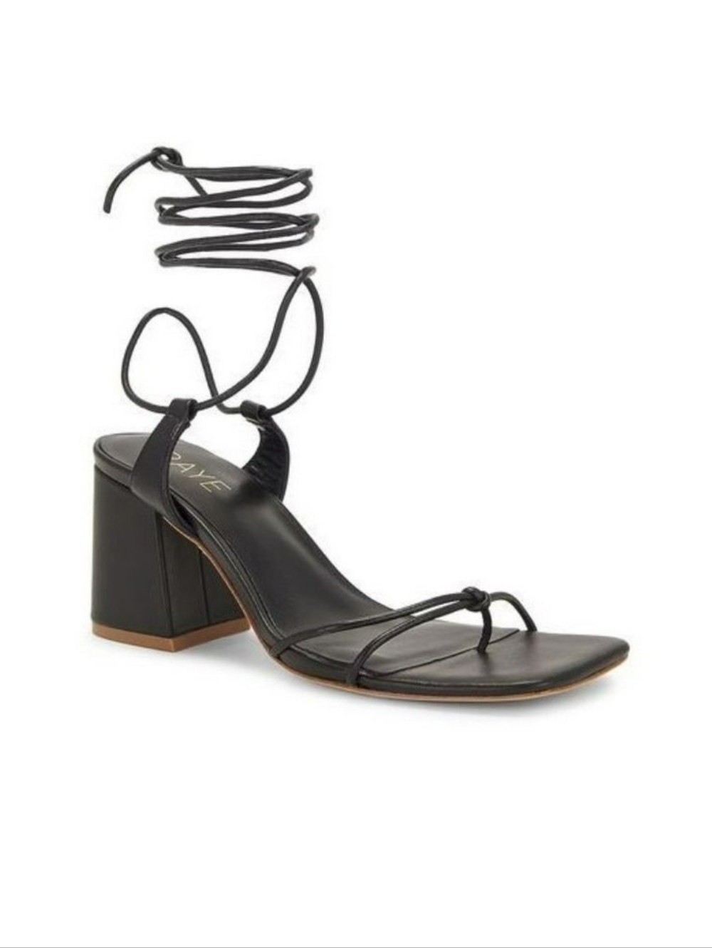 RAYE Voyage Strappy Block Heel Sandals Sz 9 Black Revolve